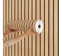 LZH-LP Pegatinas de Pared Autoadhesivas de Madera, 40X300CM Fondo de Veta de Madera, Rollo de Pegatinas Autoadhesivas PVC IXPE Paneles de Pared con Reducción de Ruido