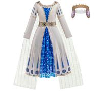 LZH wish Asha Garment Queen Amaya dress wish Kids Wear Asha cosplay Christmas Carnival and Belt Crown