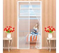 LZHBD Cortina Mosquitera para Puertas 145 x 220 cm Plegable Puerta De Pantalla Magnética Cierre Automático, Que Evita El Paso de Insectos Fácil de Instalar, para Pasillos/Puertas - Blanco