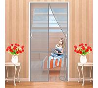 LZHBD Cortina Mosquitera para Puertas Tejido Súper Fino 200x210 cm Versión Mejorada En 2021 para Dejar Pasar El Aire Cierre Magnético Automático para Puertas Sala de Estar Salón, Gris
