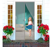 LZHBD Mosquitera Puerta Magnetica Blanca, 150x230cm Cortina Mosquitera Magnética para Puertas Evita Paso de Insectos Fácil De Instalar Dejar Pasar El Aire Fresco, Gris, Versión Mejorada