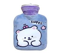 LZHLM otella Agua Caliente Terapia Fría Caliente Little Bear Botella De Agua Caliente Botella De Agua Caliente De Felpa Gruesa Little Bear Student Bolsa De Agua Caliente Morado 300Ml