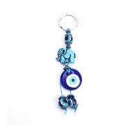 LZHLMCL Llaveros Para Mujerllavero De Ojo Malvado De Resina Azul Animal Pez Elefante Mariposa Llavero De Coche De Cristal Para Mujer Bolso Llavero Joyería 3