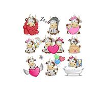 LZHLMCL Parches Termoadhesivos Animal Pájaro Vaca Parche Pegatina Patrón Ropa Camiseta Parche De Transferencia De Calor E