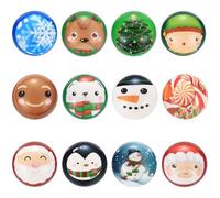 LZIJUN 12 Unidades de Pelotas Antiestrés para Adultos, Pelotas Antiestrés de Navidad con Copos de Nieve, Papá Noel y Reno, Regalos para Invitados, Alivio de la Ansiedad y la Ira