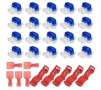 lzijun Conectores de Cables, 25 Conectores de Cable Impermeables para Robot Cortacésped, Conectores de Cable para Robot de Césped y Cable de Limitación con 5 Abrazaderas de Cable