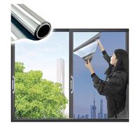 LziXan Película reflectante de privacidad unidireccional for ventana for protección U-V y aislamiento térmico, for terraza acristalada/tragaluz/dormitorio/sala de estar(Silver,110x500cm)