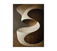 LZJAGXX Beige Abstract Art Canvas Painting, Large Homestay Mural, Japanese-Style Decorative Painting, Modern Wall Decoration(80x120cm/Frameless)