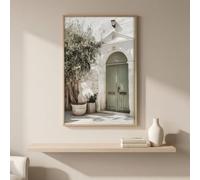 LZJAGXX Canvas Artwork Italian Architecture And an Olive Tree Modern Style Prints Poster for Living Room Office Wall Decor(40x60cm/Inner Frame)
