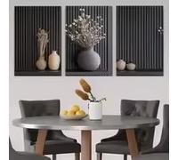 LZJAGXX Cuadro de arte de pared con patrón de rayas verticales minimalista moderno, decoración de flores, pinturas de estilo nórdico, decoración de sala de estar (60 x 90 cm x 3/sin marco)