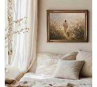 LZJAGXX Cuadro decorativo de estilo retro Jesús y la oveja perdida, el buen pastor para dormitorio o sala de estar (50x70cm/sin marco).