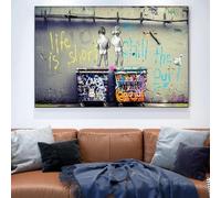 LZJAGXX Graffiti Art Canvas Posters And Prints Life is Short Chill the Duck Out Canvas Paintings Street Art Picture Home Decor Mural 70x100cm Frameless