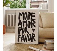 LZJAGXX Impresiones modernas maximalistas en blanco y negro con frases Más amor por favor, impresiones artísticas para pared, lienzo para sala de estar (20 x 30 cm/sin marco)