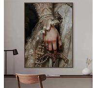 LZJAGXX Lienzo de Moody Dark Academia, elegante arte de pared con escena gótica femenina, decoración de pared, impresiones artísticas de mujer victoriana para habitación (80 x 120 cm/lienzo envuelto)