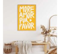 LZJAGXX More Amor Por Favor Gold Posters Prints Eclectic Colorful Love Quote Wall Art Canvas Painting for Living Room Decor 70x100cm(28x39in) Unframed