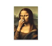 LZJAGXX Póster de Mona Lisa para pared de baño, diseño de humor sobre el baño, lienzo divertido, impresión vintage con mal olor, pintura para decoración de baño, 80 x 120 cm, sin marco