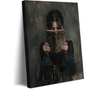 LZJAGXX Vintage Victorian Woman Reading Book Wall Art Academia Decor Paintings Picture Moody Girl Aesthetic Poster Canvas Print(60x80cm/Frameless)