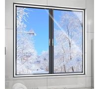 LZJD Kit Película Aislamiento Ventana 84 x 94 cm Aislante Térmica Anti Frío Película Aislante para Ventana Fácil de Instalar para Ventanas, Puertas, Personalizable, Blanco