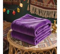 LZJD Mantas para Cama 150 x 200 cm Acogedora y Ligera Manta Grande para Sofá Franela Cara Suave para Sofá, Cama, Viaje, Sala de Estar, Morado