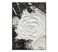 LZJDHKJ Cuadros Pintados A Mano sobre Lienzo Arte De Pared Extra Grande con Marco Pintado A Mano sobre Lienzo De Flores Textura Obra De Arte Sala De Estar,100×140cm/39.4 inx55.1in,A