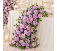 LZJDHKJ Flor Artificial Centro Mesa Boda Fake Plants Realista para Bodas, Centros De Mesa, Decoración De Flores De Arco Purple,One Size
