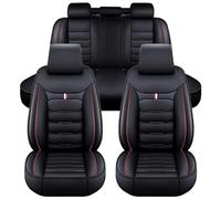 LZLMCCLM Fundas Asientos Coche para Ford Edge 2000-2023, Universal Impermeables Transpirable Juegos de Cubreasientos Funda Asiento Coche Accesorios,Black_Red/A