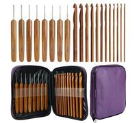 LZM-DIEWLEI Juego de 20 ganchos de ganchillo, gancho de ganchillo de tamaño completo, kit de hilos de ganchillo, kit de accesorios, herramientas de accesorios de tejer con funda, kits de ganchillo