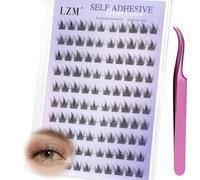 LZM Pestañas Autoadhesivas C Curl 10-12mm Kit De Pestañas Postizas Pelo a Pelo Con Pinzas No Necesitan Pegamento Natural Lashes (P07)