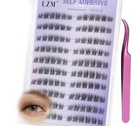 LZM Pestañas Autoadhesivas C Curl 8-12mm Kit De Pestañas Postizas Pelo a Pelo Con Pinzas No Necesitan Pegamento Natural Lashes (SCH)