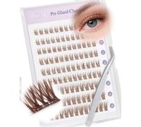LZM Pestañas Autoadhesivas C Curl Kit De Pestañas Postizas Pelo a Pelo 10-13mm Lashes Con Pinzas No Necesitan Pegamento Cluster Eyelashes (05)