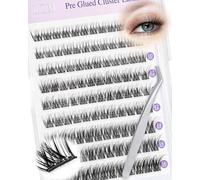 LZM Pestañas Autoadhesivas C Curl Kit De Pestañas Postizas Pelo a Pelo 10-13mm Lashes Con Pinzas No Necesitan Pegamento Cluster Eyelashes (01)