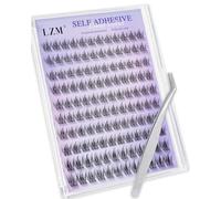 LZM Pestañas Autoadhesivas - Pestañas en Racimo Prepegadas de 10-13mm C Curl Volumen, Kit de Extensiones de Pestañas Individuales con Pinzas para Pestañas, Sin Necesidad de Pegamento