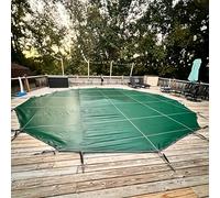 LZMZMQ Cubierta de Seguridad para Piscina Cubiertas Protectoras De Seguridad para Piscinas Enterradas Redondas, Cubierta De Hojas con Herramientas De Instalación, Mantas De Invierno(4.9m/16ft)