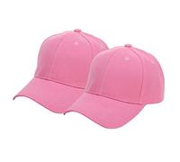 LZPCarra 2 unids béisbol al aire libre sólido hombres deporte señoras color casual y gorra de béisbol gorra de ciudad rojo, Rosa intenso., Talla única