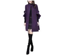 LZPCarra Abrigo de lana para mujer, abrigo de invierno, abrigo largo negro, chaqueta de lana para exteriores, abrigo de invierno, elegante, cálido, chaleco de transición, sin mangas, chaleco de