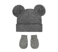 LZPCarra Baby Hats Knitted Toddler Winter Double Pompom Hat Guantes Azul Mujer Invierno, azul, Talla única