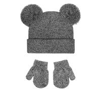 LZPCarra Baby Hats Knitted Toddler Winter Double Pompom Hat Guantes Azul Mujer Invierno, marine, Talla única