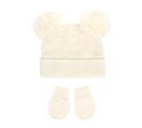 LZPCarra Baby Hats Knitted Toddler Winter Double Pompom Hat Guantes Azul Mujer Invierno, Rosa., Talla única