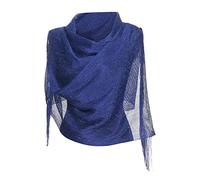 LZPCarra Bufanda envoltura con flecos bodas noche chales causales para mujer bufanda damas brillo, azul, Talla única