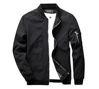 LZPCarra Chaqueta bomber para hombre de verano, chaqueta de entretiempo ligera para hombre, chaqueta de verano de manga larga, chaqueta de aviador fina con cremallera, chaqueta de piloto para