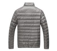 LZPCarra Chaqueta de invierno para hombre con cremallera clásica de pan Ovidio de cuello semi, chalecos de plumón, chaquetas funcionales de calor ligero para hombre, gris, XL
