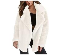 LZPCarra Chaqueta de piel sintética corta - Chaqueta de forro polar para mujer sin capucha, abrigo de invierno cálido abrigo de piel parker de invierno para mujer con pelo monocolor abrigo de felpa