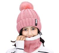 LZPCarra Guantes rosa viejo para mujer, gorros cálidos, bufanda, protección auditiva, gorro a prueba de viento, para adolescentes y niñas, Rosa., Talla única