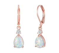 LZPCarra Leverback Opal Dangle Drop Earrings For Women Girls Gold Plated Teardrop Earrings Ohrringe Creolen Silber 925 Kinder, talla única, Metal, Sin piedra preciosa