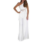 LZPCarra Mono de mujer elegante para fiesta, verano, largo, sin arrugas, mono de una pieza para mujeres, fiestas, verano, sin mangas, vestido de noche, sexy, boda, negocios, color liso, S XL, Color