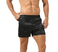 LZPCarra Pantalones cortos de dormir para hombre de seda, pantalones cortos de satén brillante, pantalones cortos de pijama, bermudas, ropa de noche, pantalones de verano, pantalones de pijama