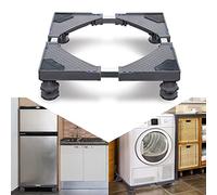 LZQ Base Ajustable con Ruedas, Soporte para Lavadora, 4 Pies, para Frigorífico, Secadora y Lavadora (Ancho Ajustable 44-75 cm, Altura 10-13 cm), Color Gris