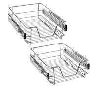 LZQ Cajón telescópico bandeja de metal extraíble 40cm organizador interior almacenaje para cocina baño armario taller (2 x 40 cm)