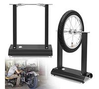 LZQ Equilibrador para ruedas de motocicleta, equilibrador de ruedas con 2 conos ajustables, caballete de equilibrio para motocicleta, incluye 4 patas ajustables, color negro, 40 x 19 x 50 cm