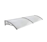 LZQ Marquesina para Puertas y Ventanas Tejadillo de Protección Toldo Cubierta de Policarbonato en Jardín al Aire Libre Dosel de Techo, Soporte Gris 300 x 100cm